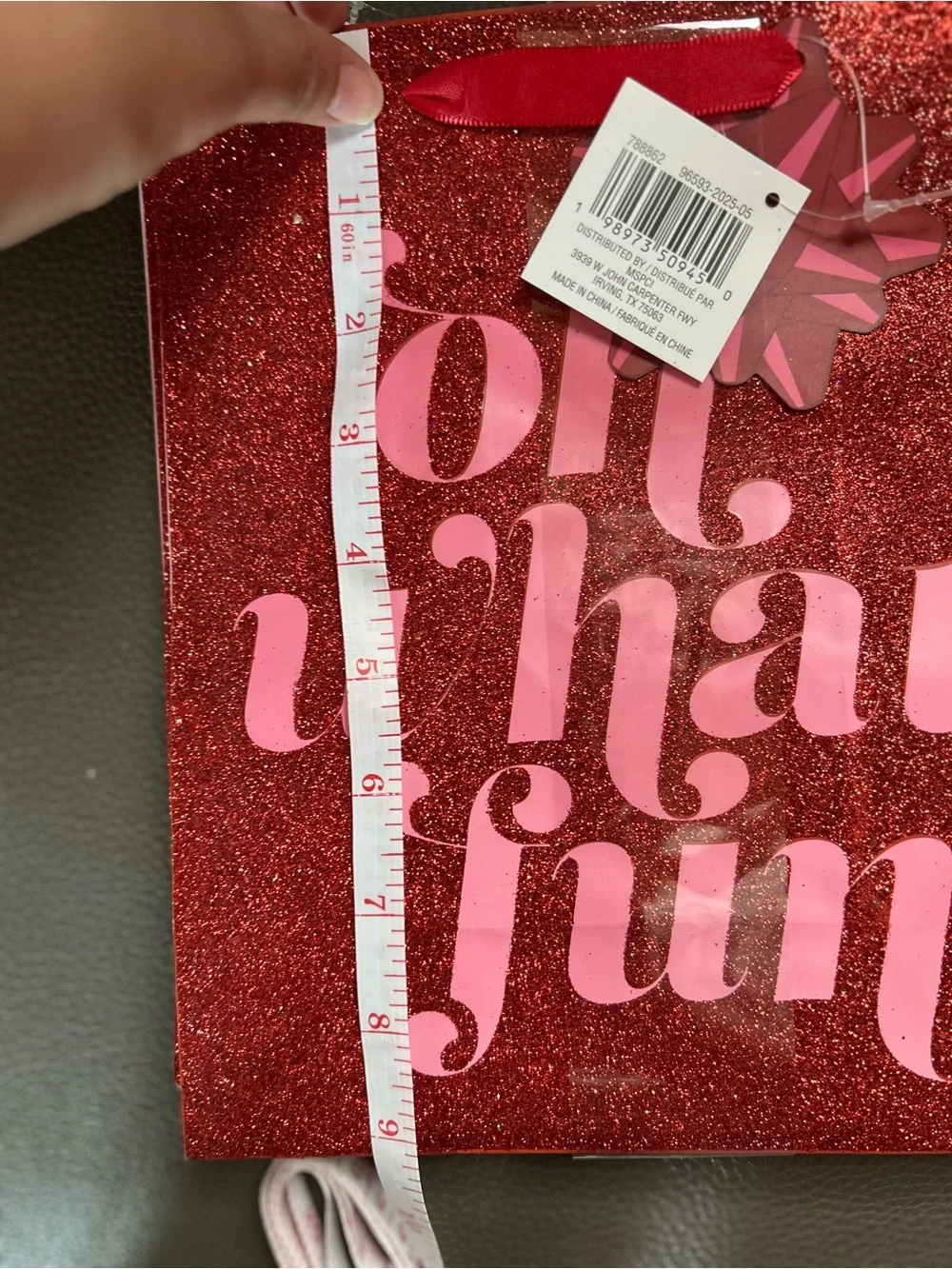 Celebrate It Red Glitter and disco Holiday Gift Bags